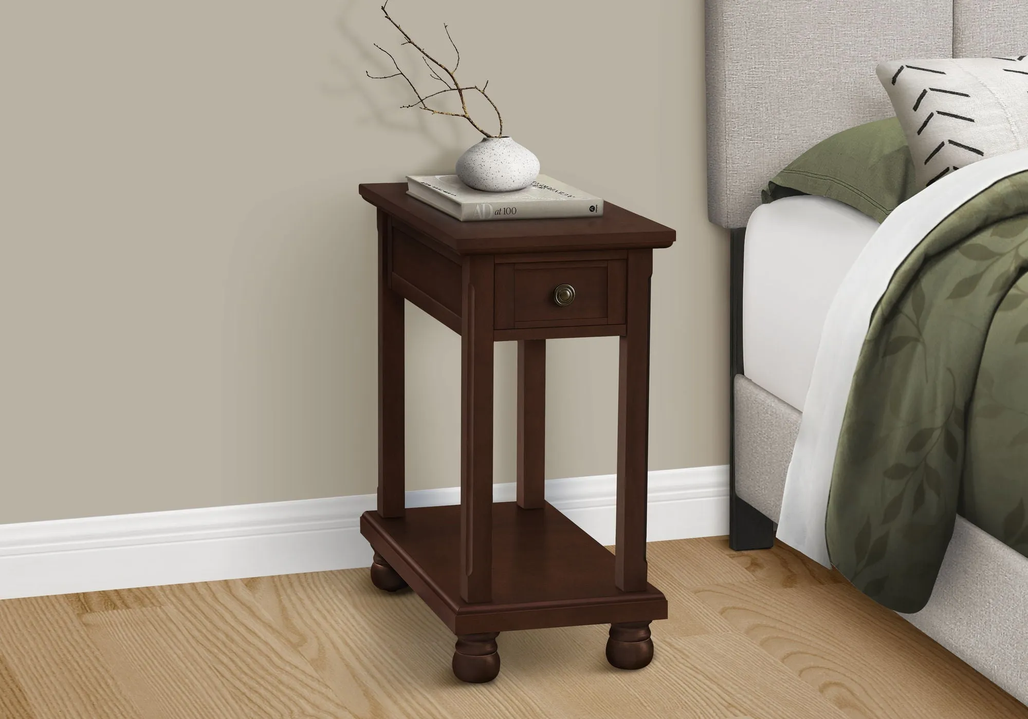 Accent End Table, Storage Drawer, Traditional - Espresso by Couch.com