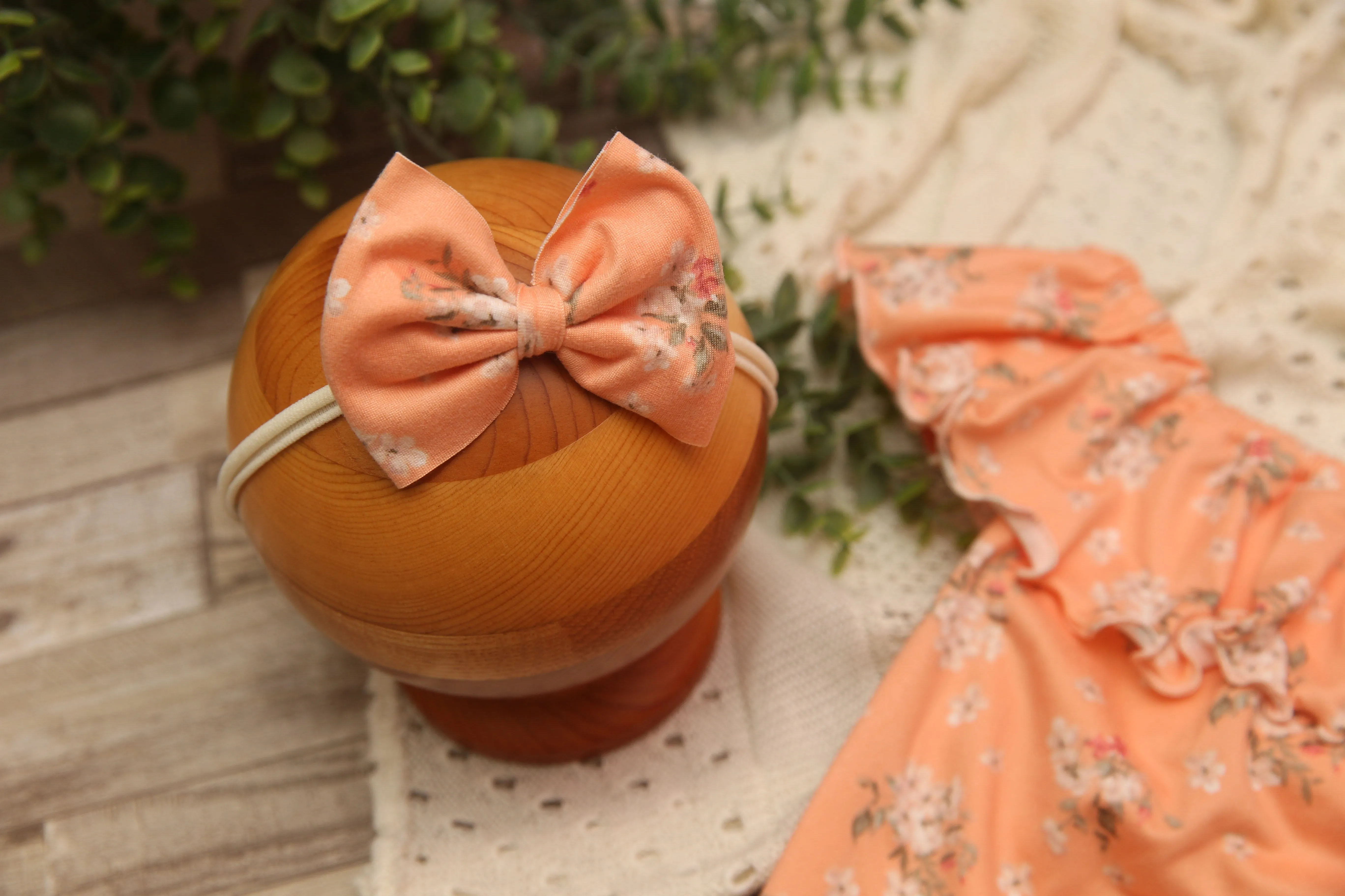 Anisa- Sitter Flutter Romper; Sitter Romper; Floral Nectarine; READY TO SHIP