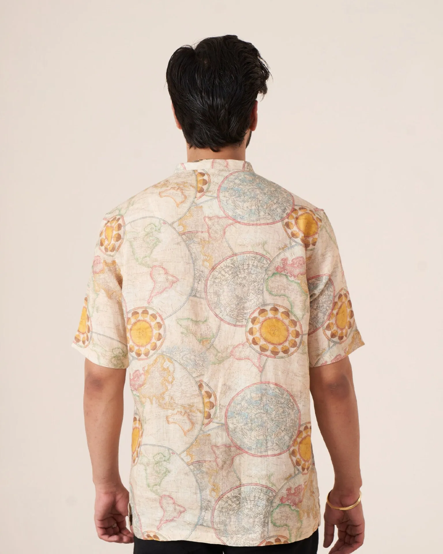 Worldly Canvas (Pure Linen Short Sleeve Shirt)  AddysForMen