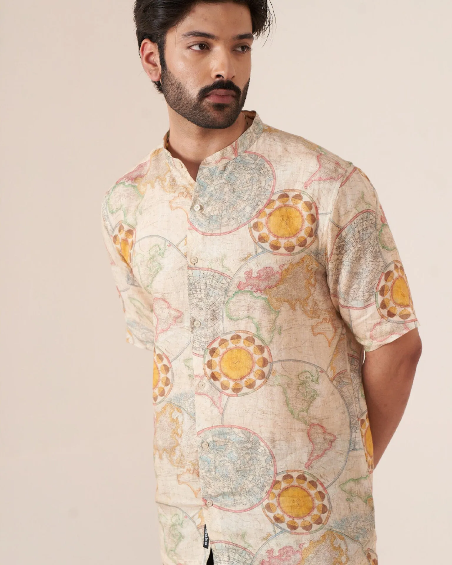 Worldly Canvas (Pure Linen Short Sleeve Shirt)  AddysForMen