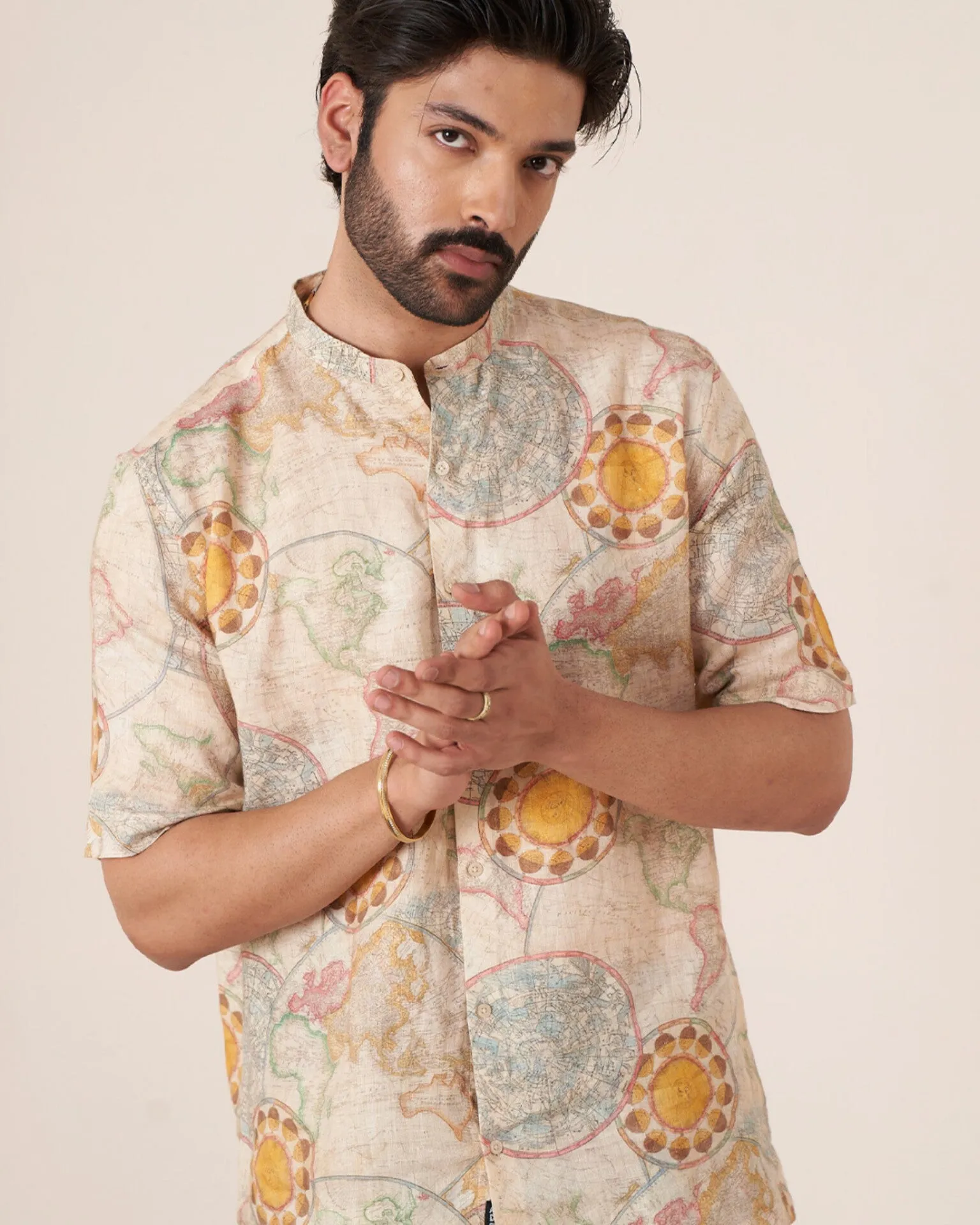 Worldly Canvas (Pure Linen Short Sleeve Shirt)  AddysForMen
