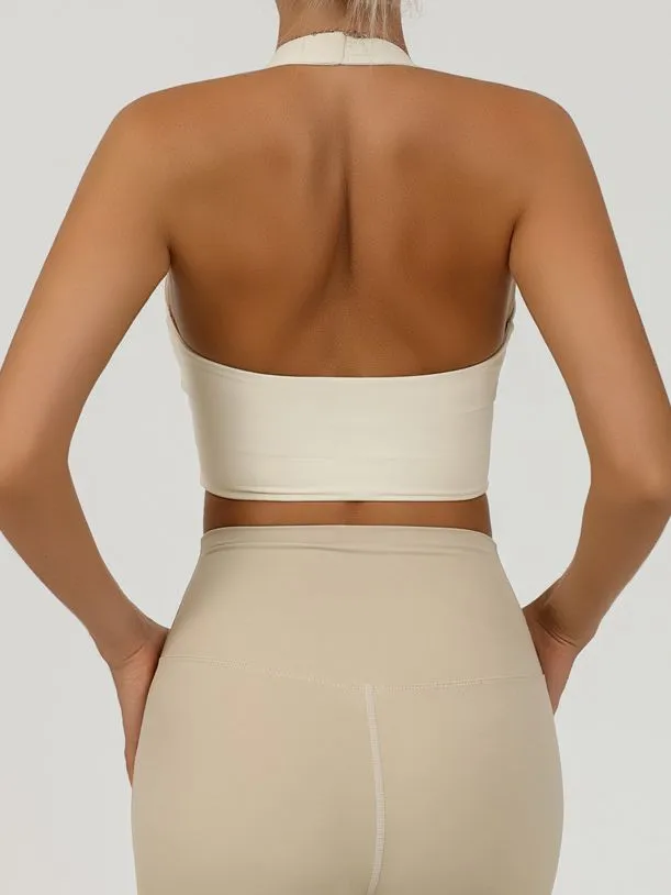 ZASUWA Female Hollow out Twist Backless Sports Bras