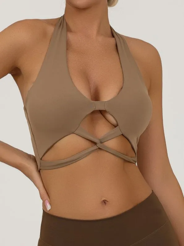 ZASUWA Female Hollow out Twist Backless Sports Bras